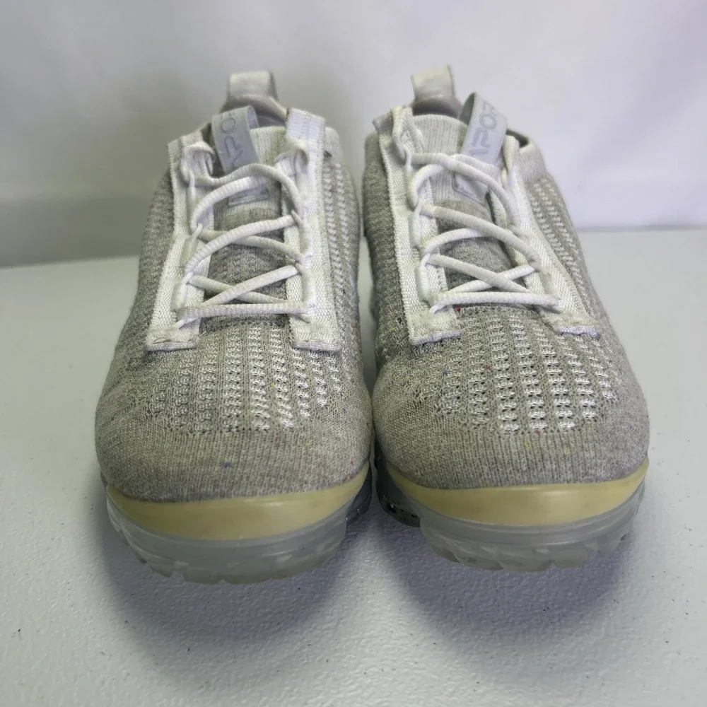 Nike Air VaporMax 2021 Flyknit White Cream Yellow DC4112-100 Women's Size 6.5